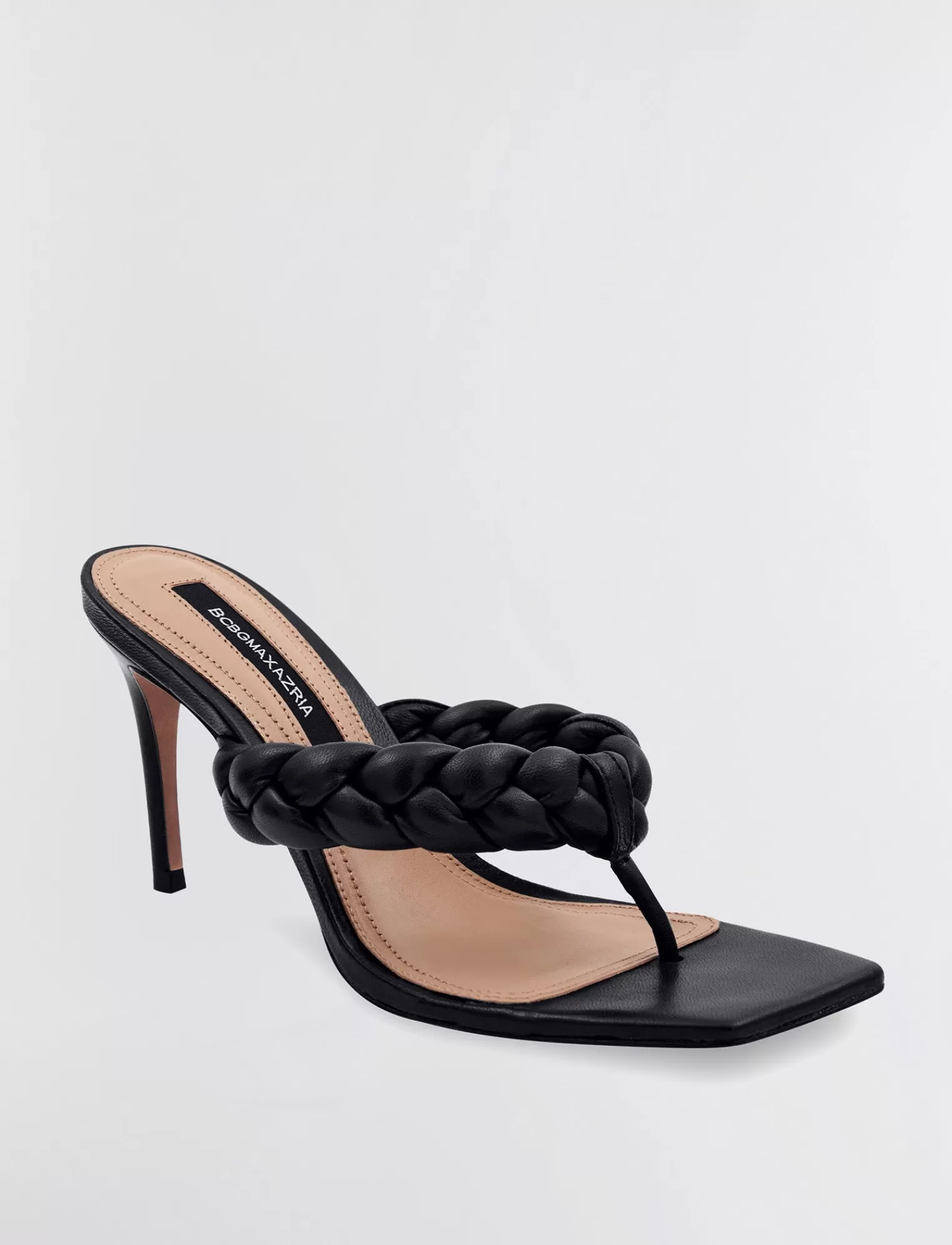 Outlet BCBGMAXAZRIA Bella Sandalias Trenzadas Tacon Negro