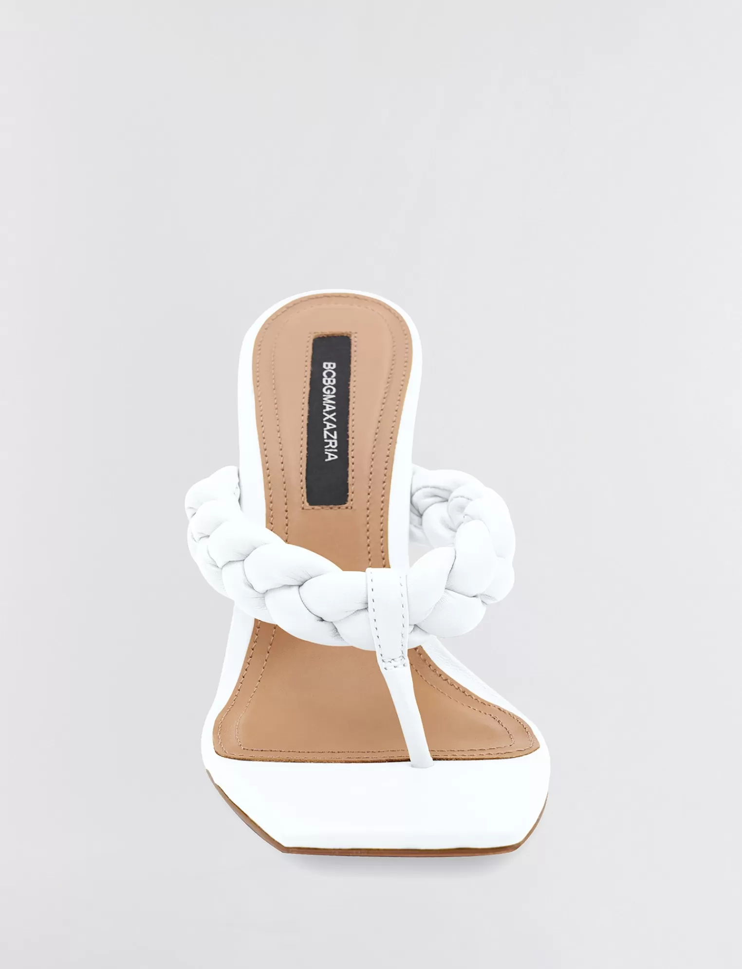 Shop BCBGMAXAZRIA Bella Sandalias Trenzadas Tacon Blanco