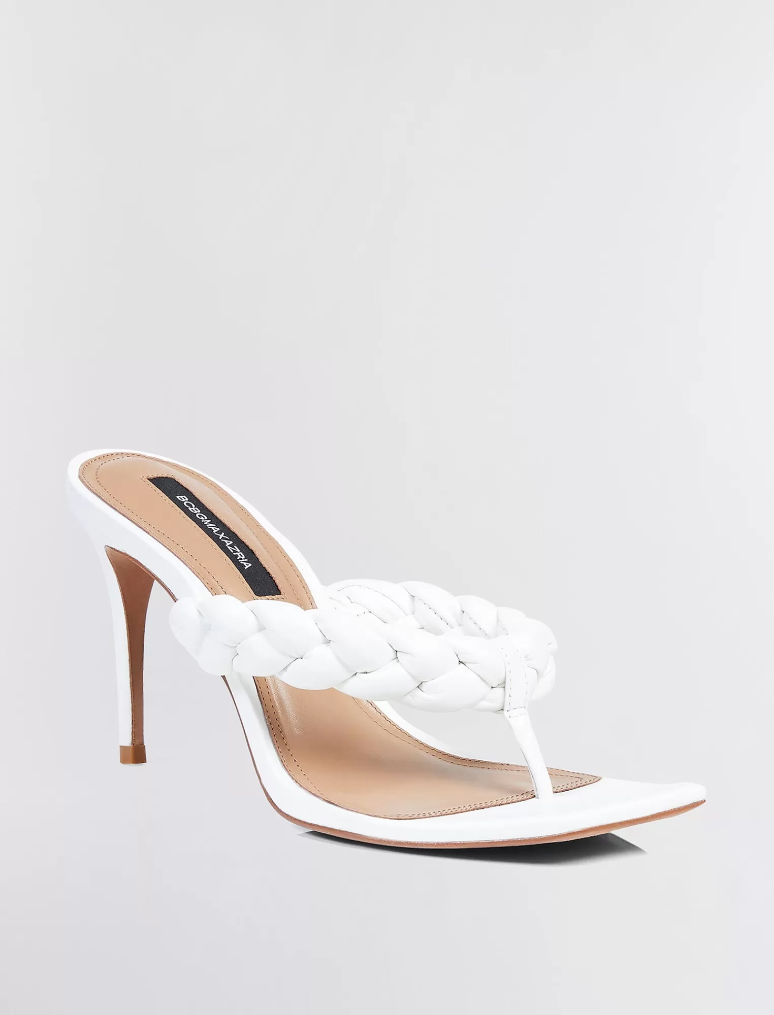 Shop BCBGMAXAZRIA Bella Sandalias Trenzadas Tacon Blanco