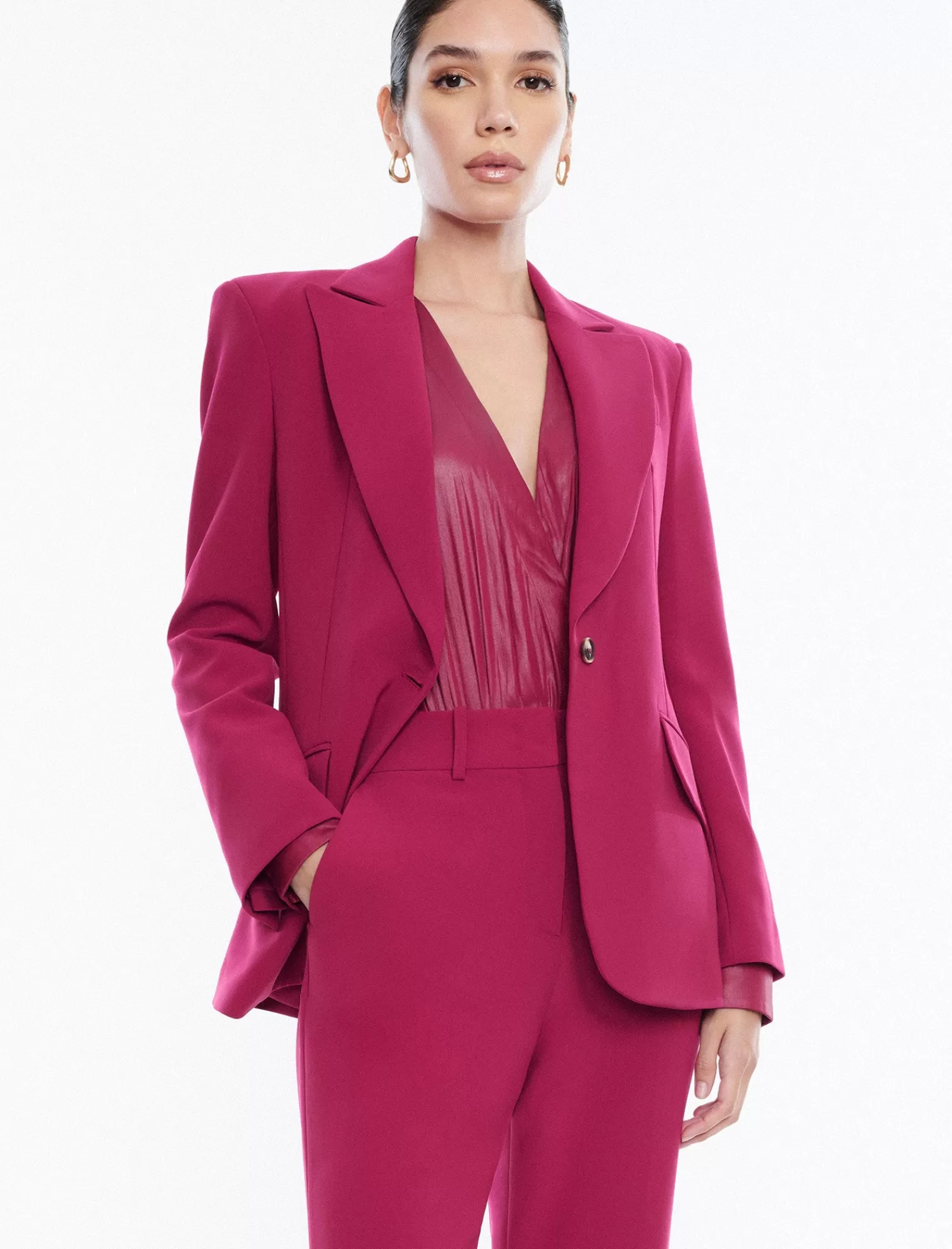 Discount BCBGMAXAZRIA Blazer De Un Boton Granito