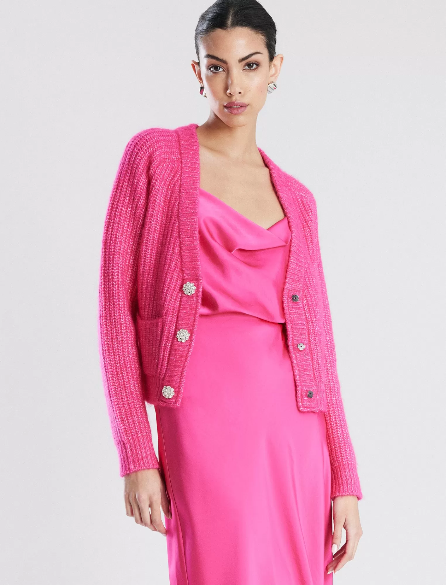 Cheap BCBGMAXAZRIA Cardigan Con Mangas Raglan Rosa Pasion