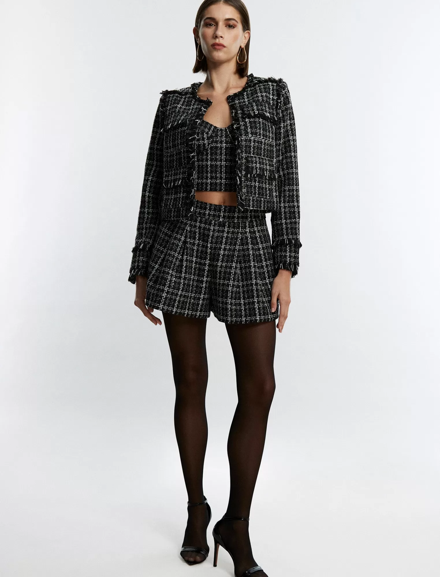 Flash Sale BCBGMAXAZRIA Chaqueta De Tweed Bobbie Combinacion Negra