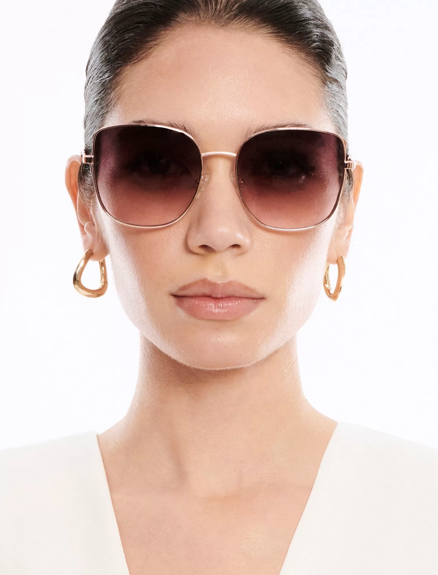 Best Sale BCBGMAXAZRIA Gafas De Sol Muse Cuadradas Oro Rosa Brillante