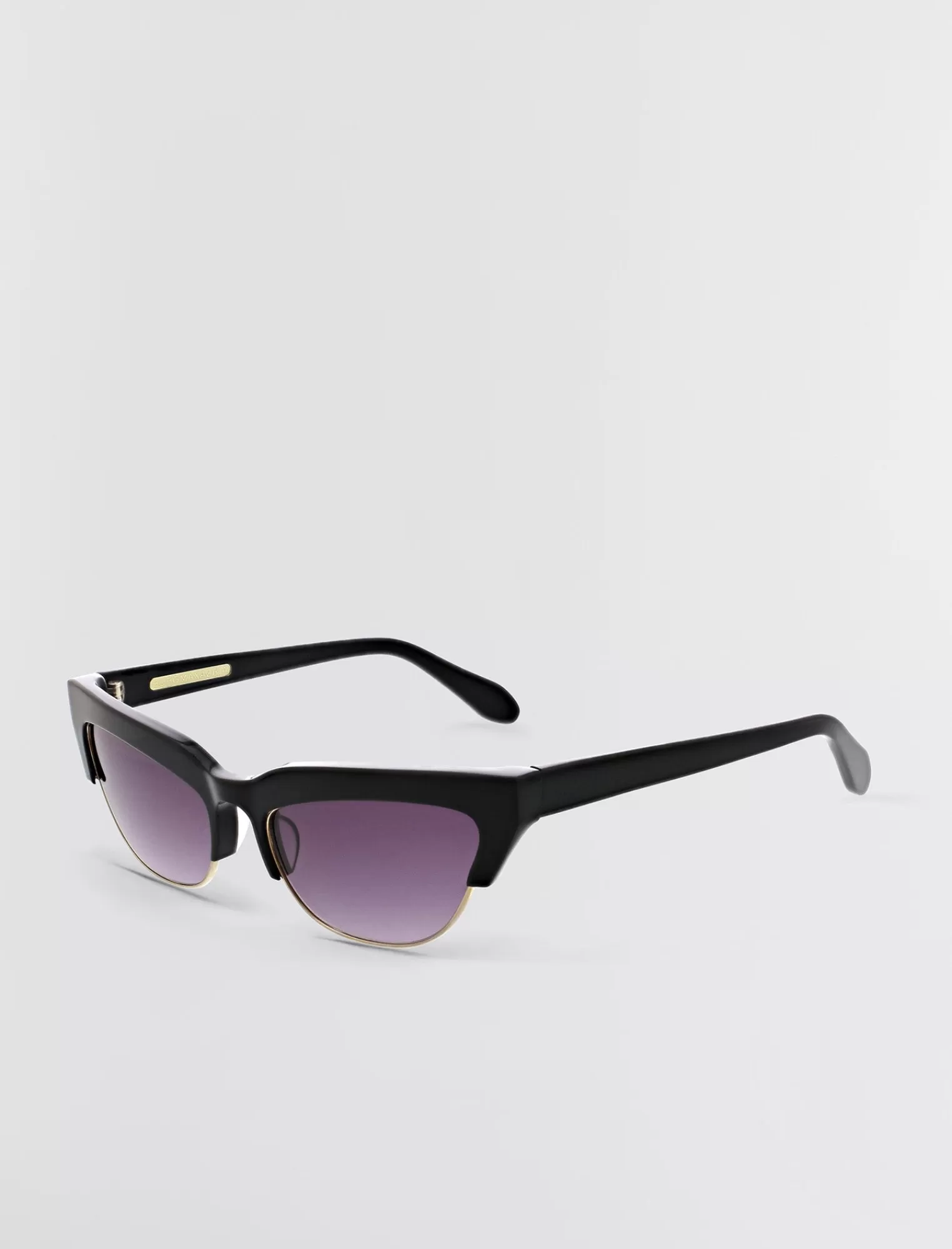 Best BCBGMAXAZRIA Gafas De Sol Retro De Gato Negro Brillante + Oro Brillante