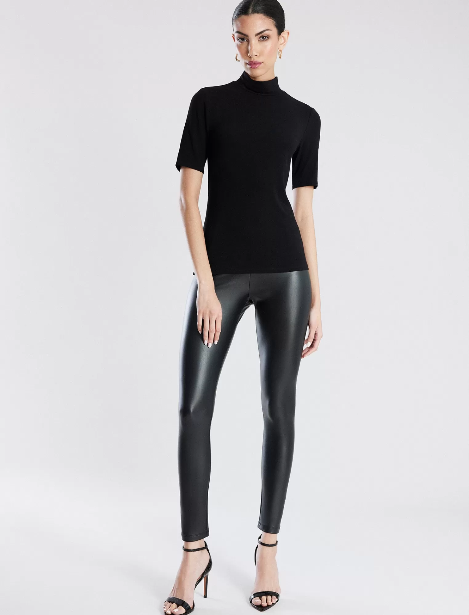 Flash Sale BCBGMAXAZRIA Leggings De Piel Sintetica Negro