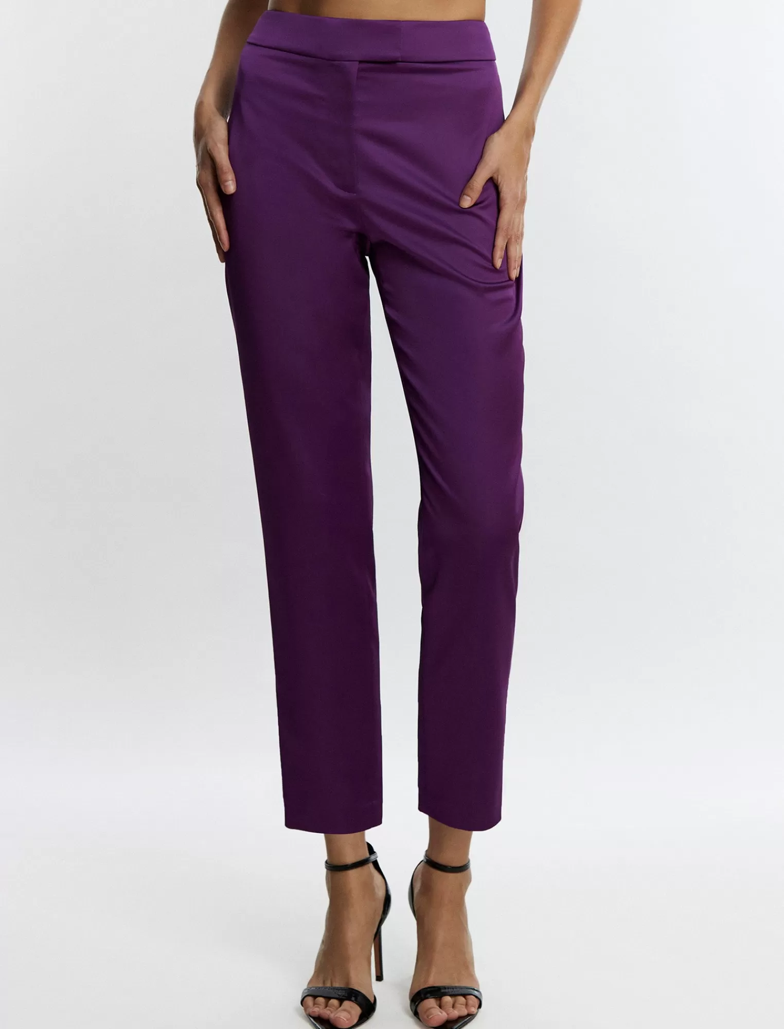 Cheap BCBGMAXAZRIA Pantalon Slim De Raso Purpura