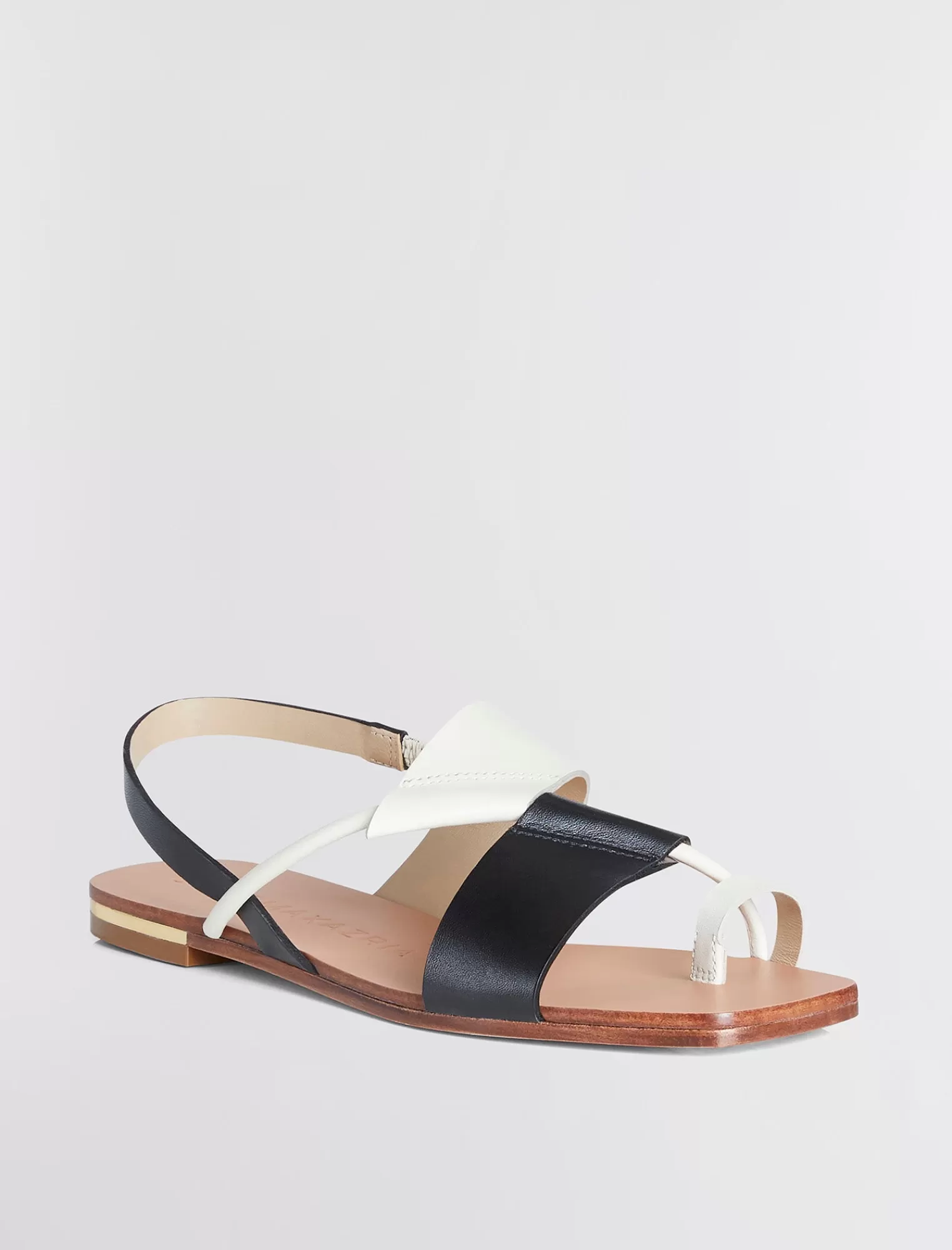 Best BCBGMAXAZRIA Sandalia Plana Marlin Blanco Y Negro