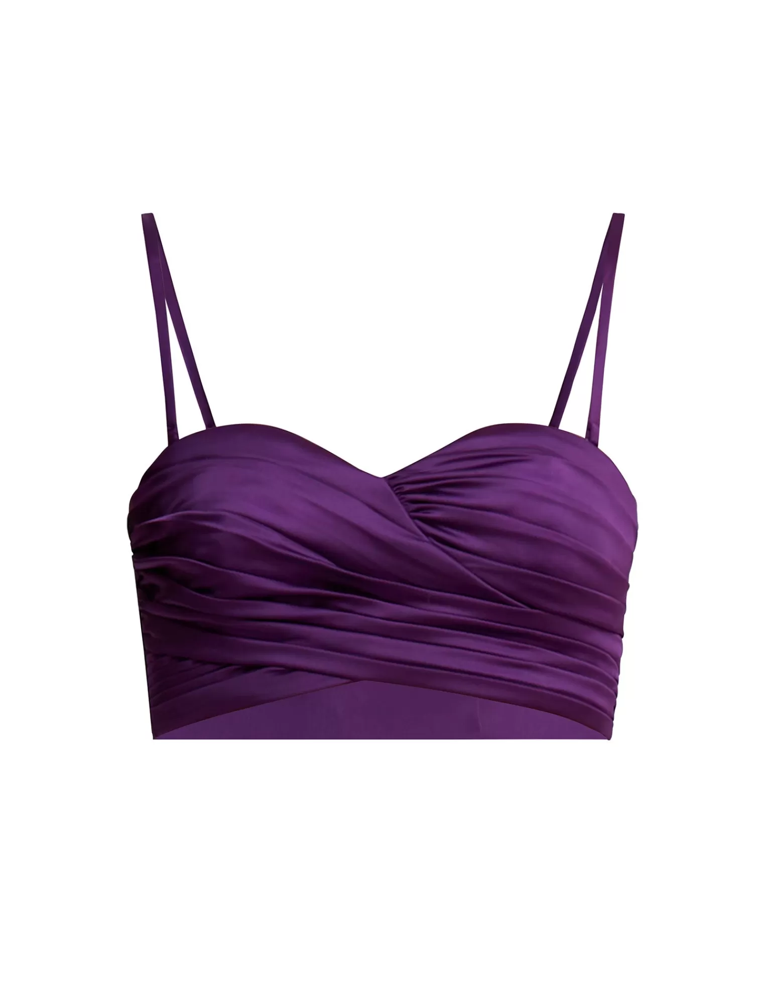 Fashion BCBGMAXAZRIA Top Corto Fruncido En Forma De Corazon Purpura