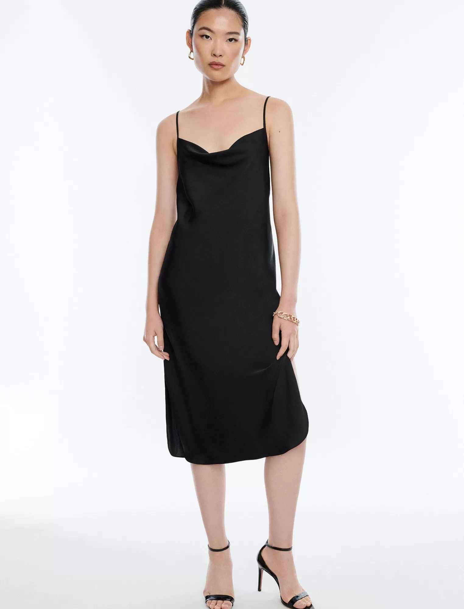 Clearance BCBGMAXAZRIA Vestido Lencero Aurelia Negro