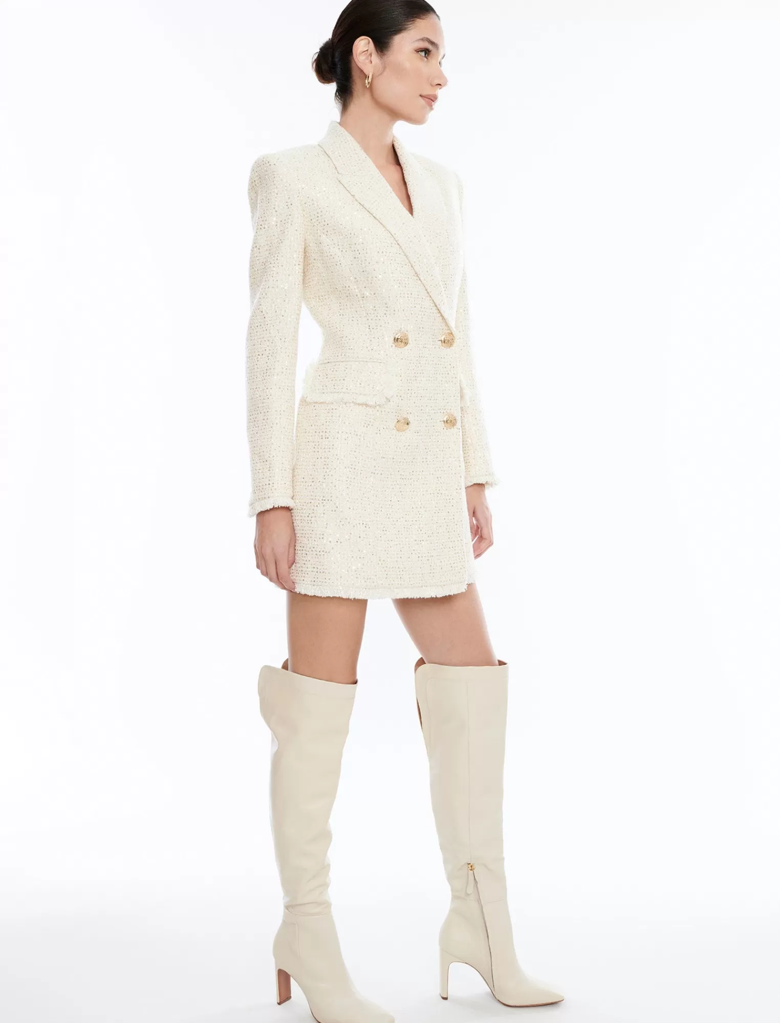 Cheap BCBGMAXAZRIA Vestido Tipo Blazer Eddie De Tweed Weiss